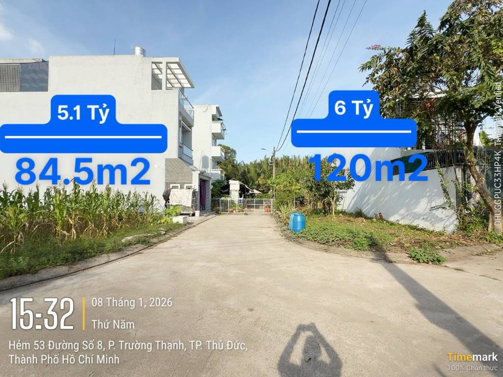 2 NỀN ĐẤT GÓC 2 MẶT TIỀN - HẺM 53 ĐƯỜNG 8 LÒ LU